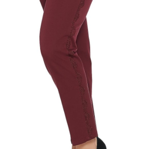 NWT ISAAC MIZRAHI STRETCH‎ LACE TRIM PANTS  20T - Picture 2 of 13